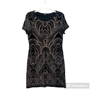 Jump Apparel Tshirt Dress with Rose Gold Embellishment